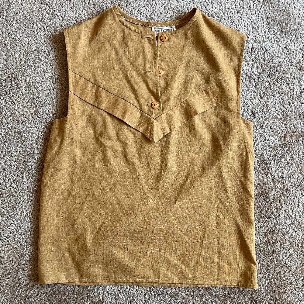 Vintage Mustard Brown Sleeveless Top